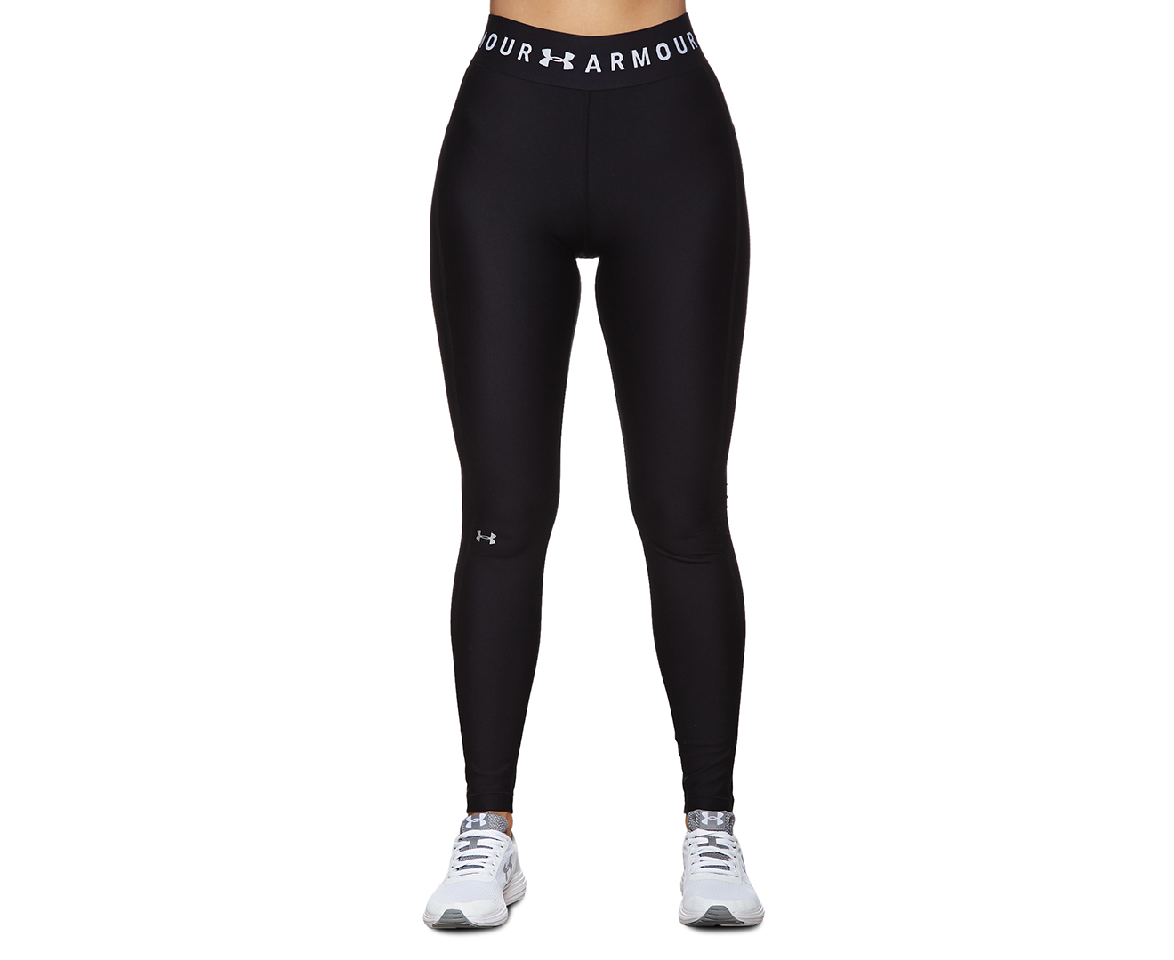 Under Armour Women's HeatGear Armour Branded WB Tights / Leggings -  Black/White