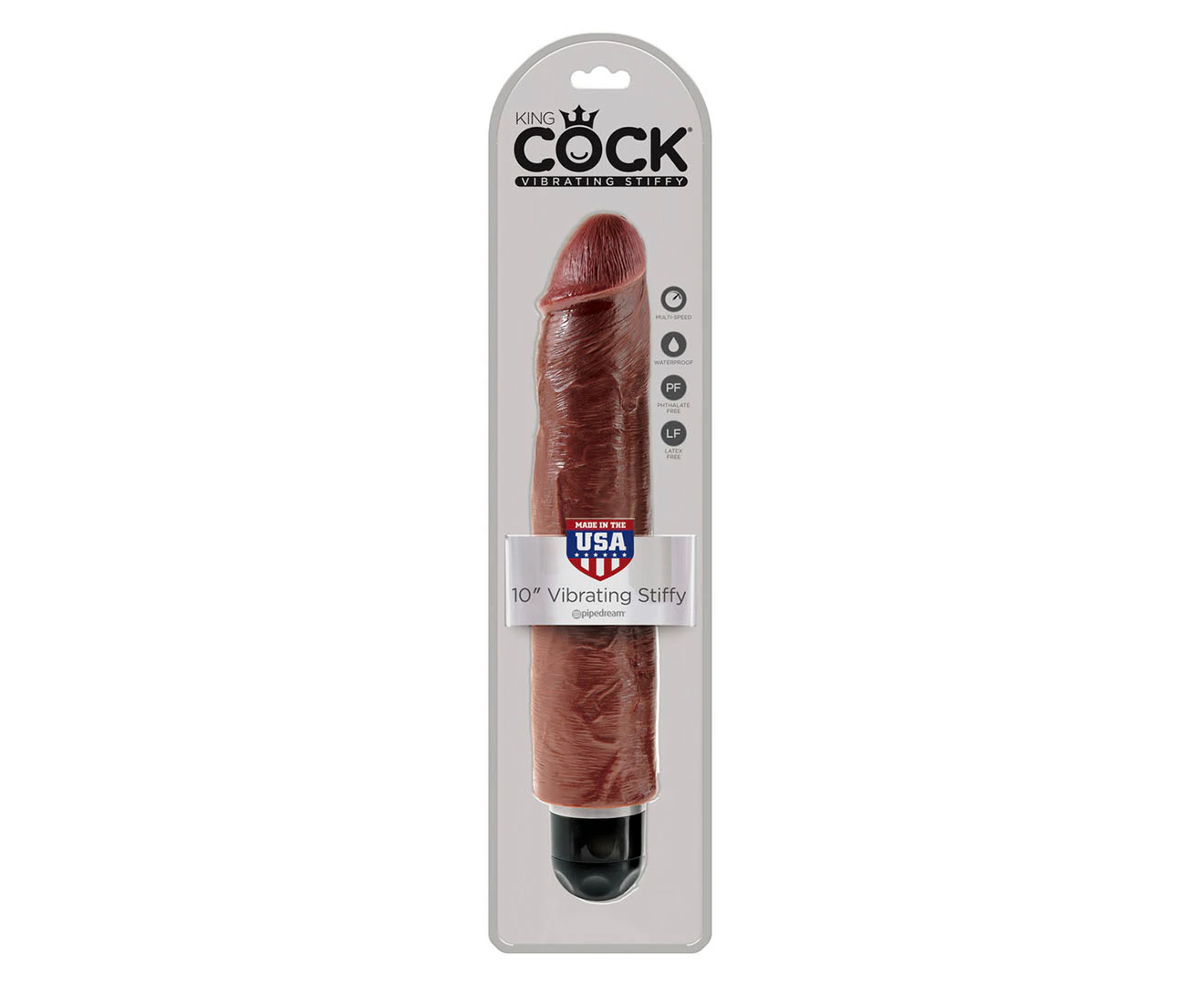 Pipedream King Cock 10-Inch Vibrating Stiffy - Brown Flesh