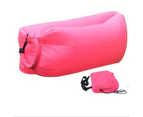 Inflatable Lazy Air Lounger Chair Sleeping Camping Bed Beach Sofa Bag Hiking AU Pink