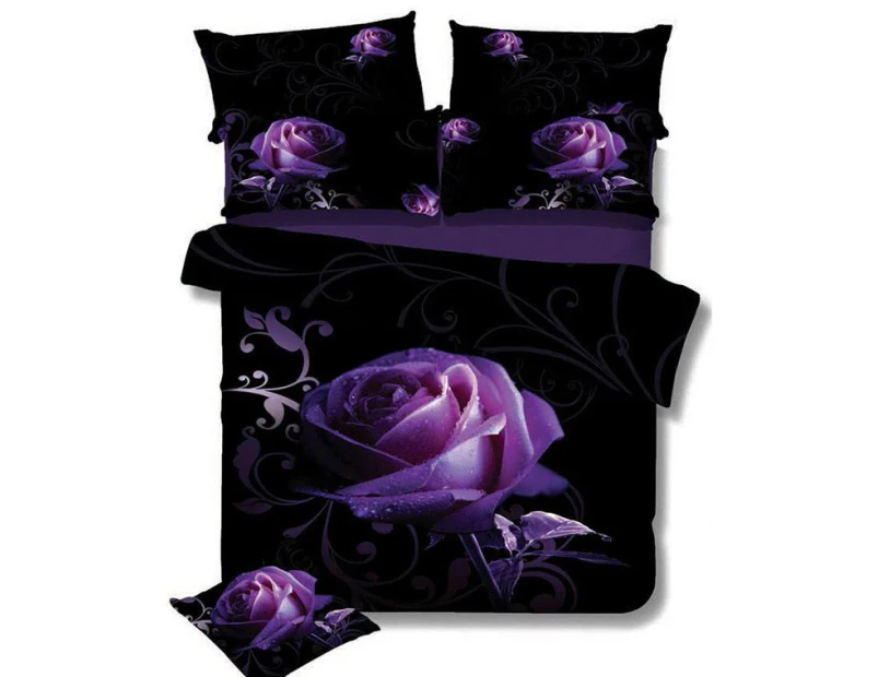 Rose Double Size Bed Quilt Cover/Doona Cover/Duvet Cover & 2 Pillowcases Set