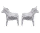 Short Story Horse Earrings - Silver