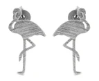 Short Story Flamingo Earrings - Silver