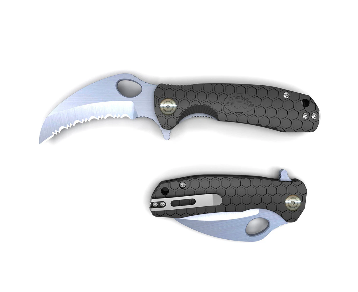 Honey Badger Serrated Blade Claw Large Pocketr Folding Knife yhb1111 - Black