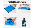 Inflatable Lazy Air Lounger Chair Camping Sleeping Bed Beach Sofa Bag Blue