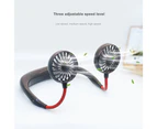 Hand Free Neckband Portable USB Rechargeable Hanging Neck Mini Wearable Fan-Black