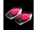 1 Pair Silicone Gel Heel Cups Pads Shoe Inserts - Red