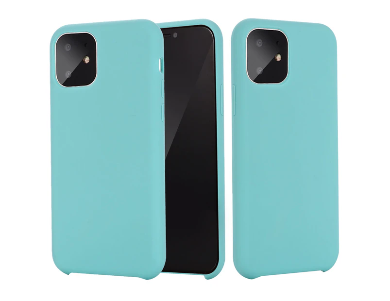 SDB for iPhone 11 Liquid Silicone Case, Ultra Hybrid Gel Rubber Slim Fit Hybrid Protective Cover for iphone 11 6.1 inch 2019-Light-Blue