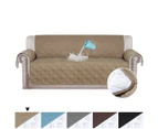100% Waterproof Sofa Cover Quilted Furniture Slip Cover Pet Friendly Couch Cover for 1/2/3/4 Seater and Recliner Chair, Multiple Sizes and Colors - Taupe