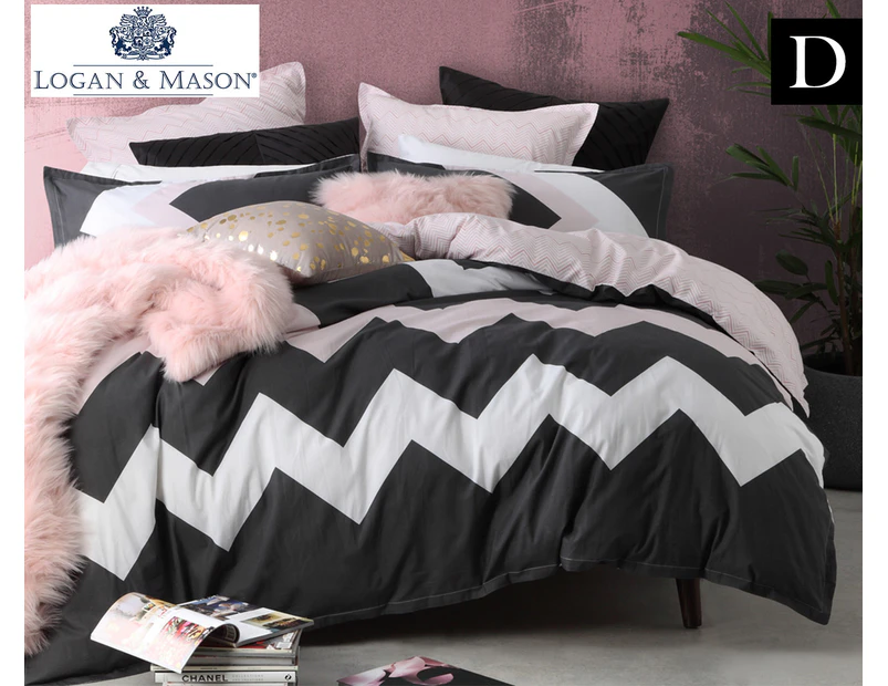 Logan & Mason Marley Double Bed Quilt Cover Set - Musk