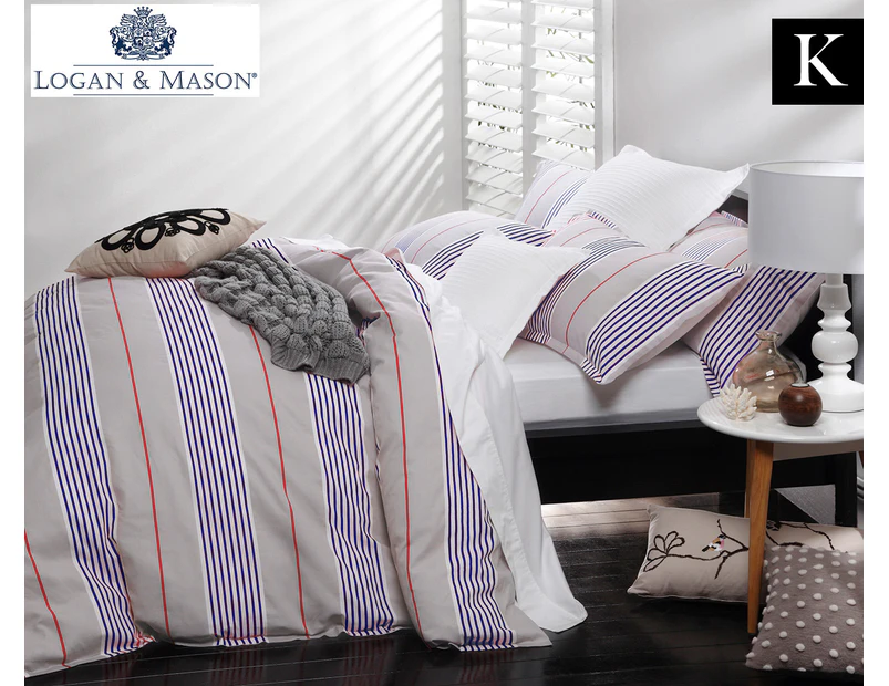 Logan & Mason Brixton King Bed Quilt Cover Set - Linen