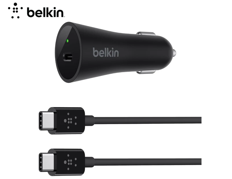 Belkin Car Charger With USB-C Cable 27W - Black