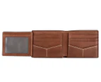 Fossil Turk RFID Bifold Leather Wallet w/ Flip ID - Brown
