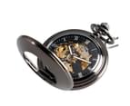 Men's Pocket Watch Black Smooth Case Automatic Mechanical Pocket Watches 4