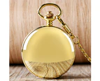 Men Golden Smooth Hand-winding Mechanical Pocket Watch Retro Double Hunter Pocket Watches Chain