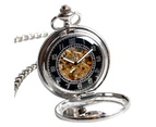 Vogue Pocket Watch Automatic Mechanical Phoenix Pendant Watches Chain Silver