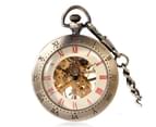 Hand-winding Mechanical Pocket Watch Classic Antique Open Face Roman Number Fob Watches Gift Men 1