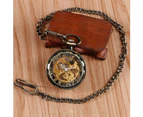 Bronze Antique Pocket Watch Jewelry Hand-winding Mechanical Open Face Pocket Watch Unique Gift Men