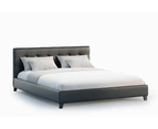 Double Size PU Leather Bed Frame (Jackson Collection, Black)