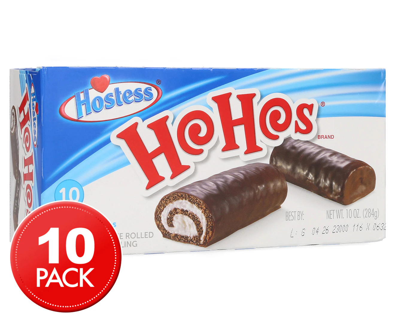 10pc Hostess 84g Chocolate Hohos Cake w/ Cream Filling  Sweets/Muffin/Snack