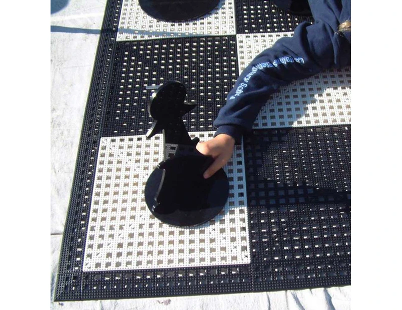 Commercial Grade Roll Up Giant 2.4m x 2.4m Chess Board with Rubberized Squares and Safety Edge Ramps