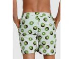 Men's Minty Green Kiwi Print Swim Shorts - Kiwi - Green