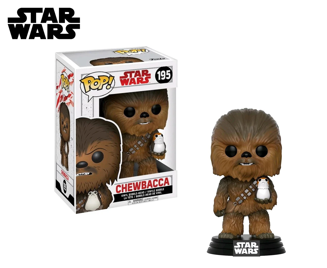 Pop! Funko Figurine Star Wars Chewbacca w/Porg Ep8 #195 Collectable Vinyl Toy 3+