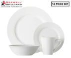 Maxwell & Williams 16-Piece White Basics Cosmopolitan Rim Dinner Set