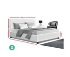Bed Frame Queen Size Base Mattress Platform Full Size Leather Wooden White NEO