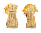 Short Story Checkmate Earrings - Gold