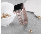 For Apple Watch iWatch Series 5 4 3 2 1 Diamond Stainless Steel Band 42mm - Rose Gold