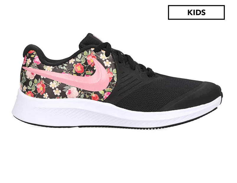 Nike Grade-School Girls' Star Runner 2 Vintage Floral Sports Shoes - Black/Pink Tint/Pale Ivory