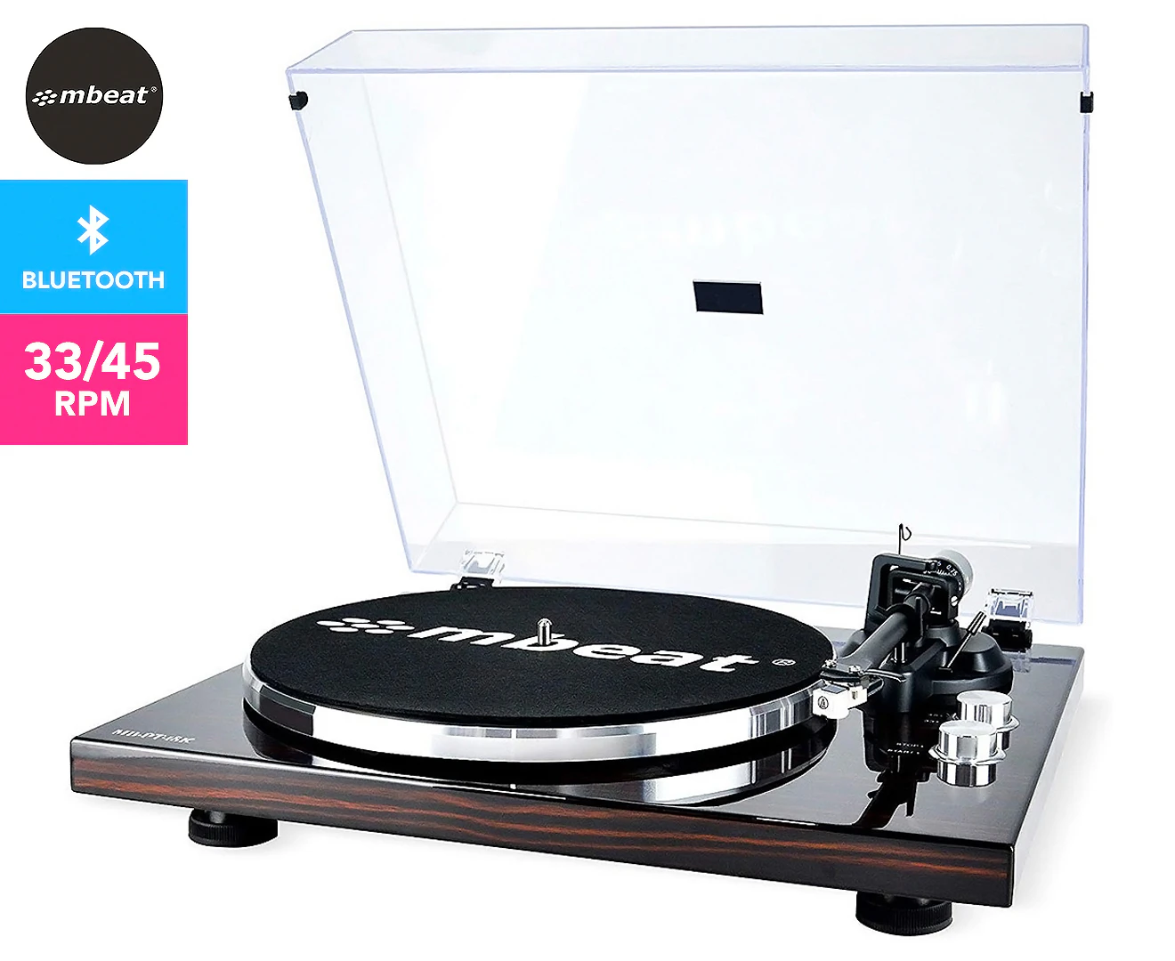 Mbeat Counter Weight/Anti-Skating Bluetooth Turntable Player w/USB/RCA/Phono Out