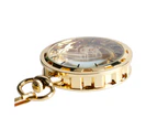 Men's Golden Transparent Case Pocket Watch Manual Mechanical Pendant Chain Clock