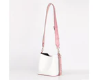 Women's Pink Leather Bucket Bag - Angie