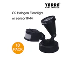 10X Halogen Flood Light with Sensor 100W G9 Black Spot Light Exterior Wall Light