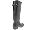 Hunter Womens Original Back Adjust Rubber Matte Black Rain Boots