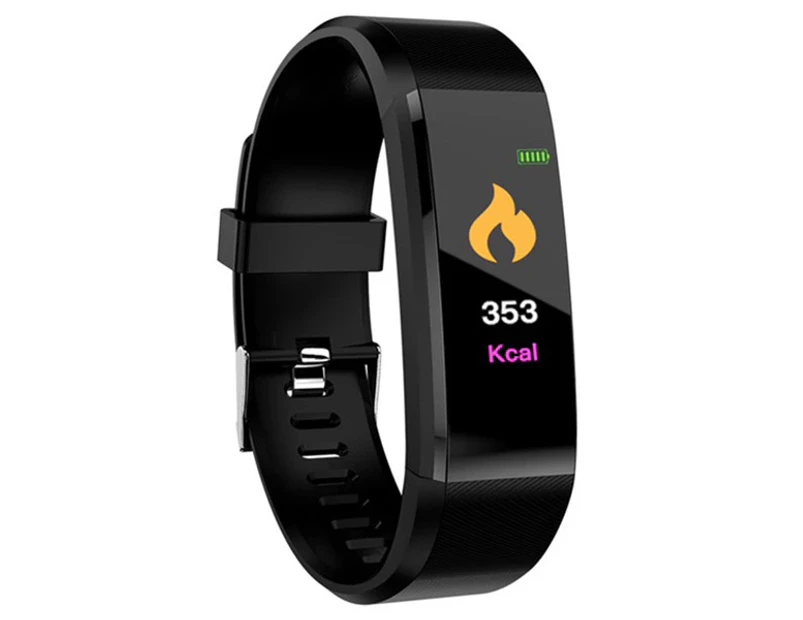 ID115 Plus Smart Bracelet Bluetooth 4.0 Call Message Reminder Heart Rate Monitor-Black