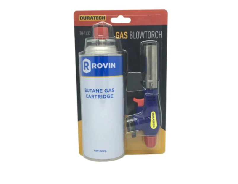 Gas Blow Torch with Butane Gas Cartridge Pack (220gms)