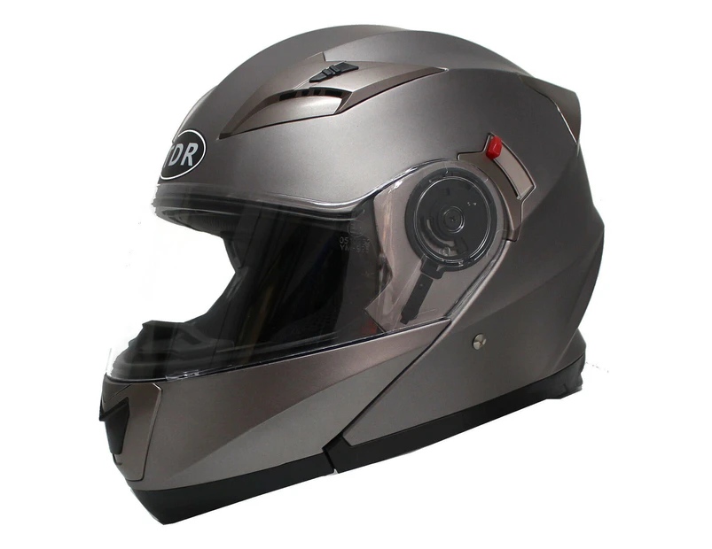 Gray Racing Road Motorbike Full Face Flip Up ABS Shell Helmet UNECE 22.05 Standard - Space Gray