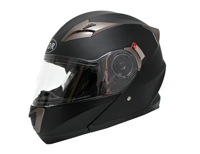 Full Face Motorcycle Motorbike Helmet Black Racing Road Bike Helmet ECE22.05 Standard - Matt Black