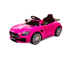 Rovo Kids Kids Ride On Car Licensed Mercedes-Benz AMG GTR Electric Toy Battery Remote Pink
