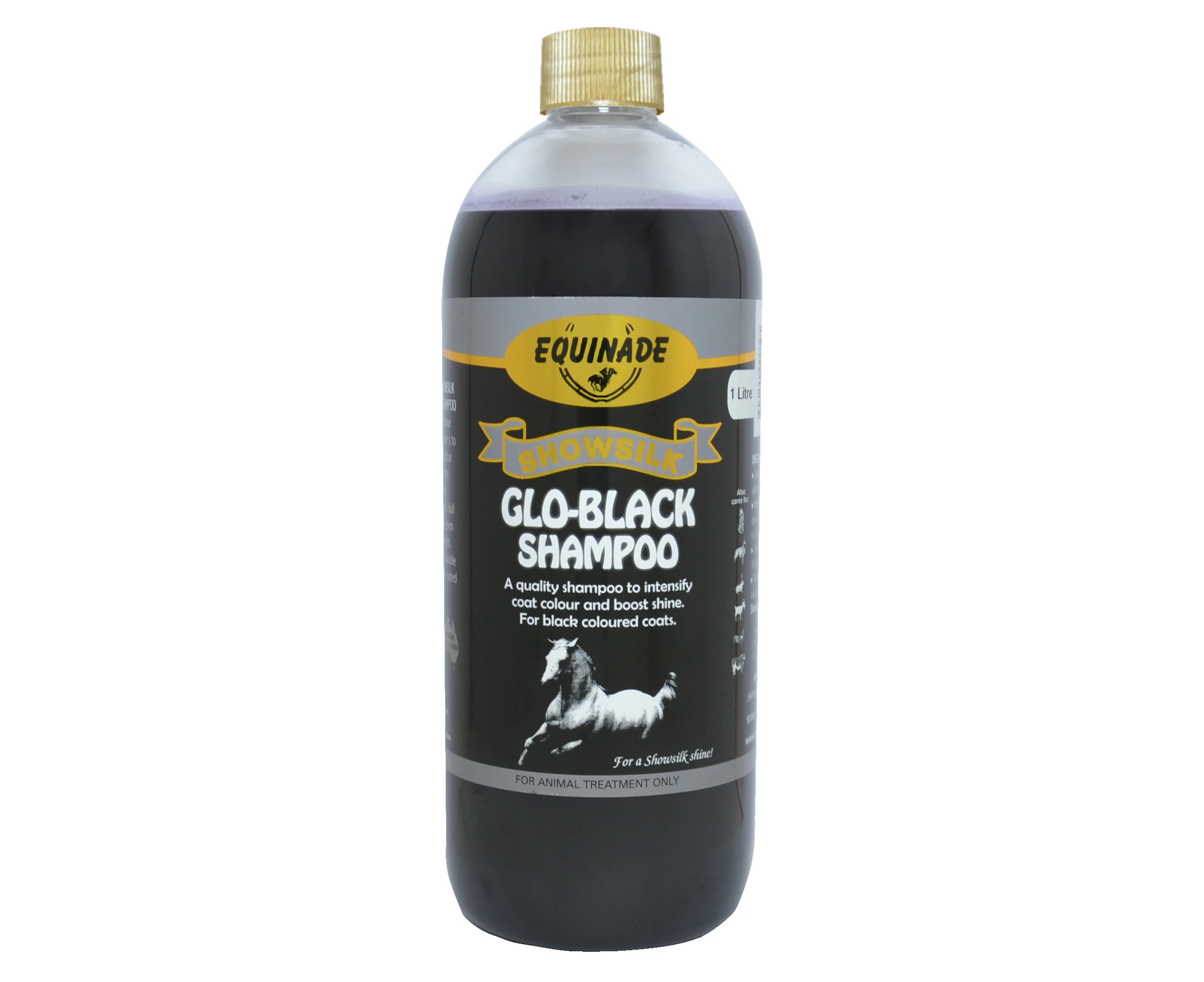 Equinade Showsilk Glo Black Shampoo Animal Coat Colour Treatment 1L