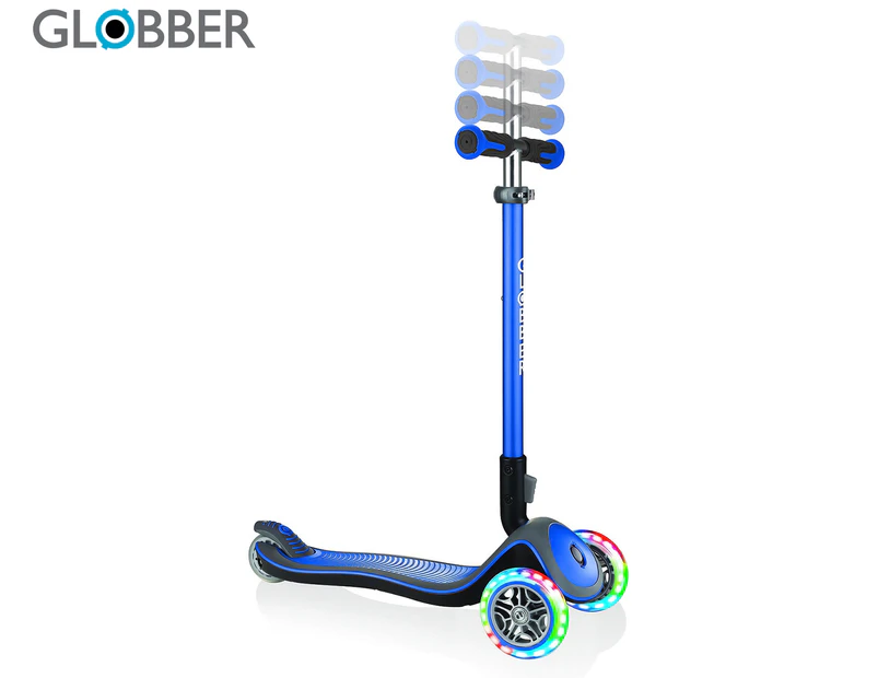 Globber Elite Deluxe Scooter w/ Lights - Navy Blue