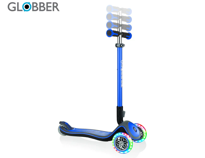 Globber Elite Deluxe Scooter w/ Lights - Navy Blue