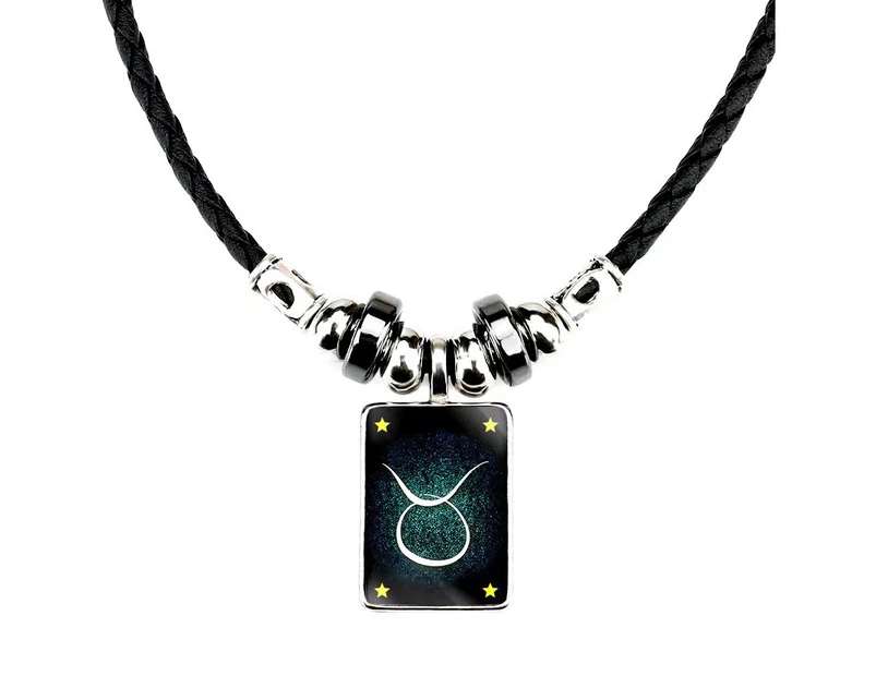 Twelve 12 Constellation Necklace Nightlight Fashionable Handmade Cortex Necklace Lovers Lucky Necklace Choker Men Taurus