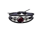 Twelve Constellation Noctilucent Bracelet Hand-woven Leather Bracelet Scorpio Bracelet Charms for Boy Girl Student