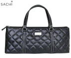 Sachi Insulated Wine Purse Bag - Quilted Black