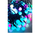 Christmas Warehouse Specialty Lights - 100 Multi Colour LED Bulb Auto Changing Spheres - 10m