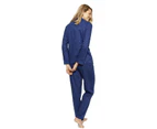 Cyberjammies 1322 Nora Rose Thea Navy Blue Jacquard Cotton Pyjama Set