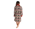 Lazy One RB268 Moose Fair Isle Red Multicolour Dressing Gown - Red Multicolour